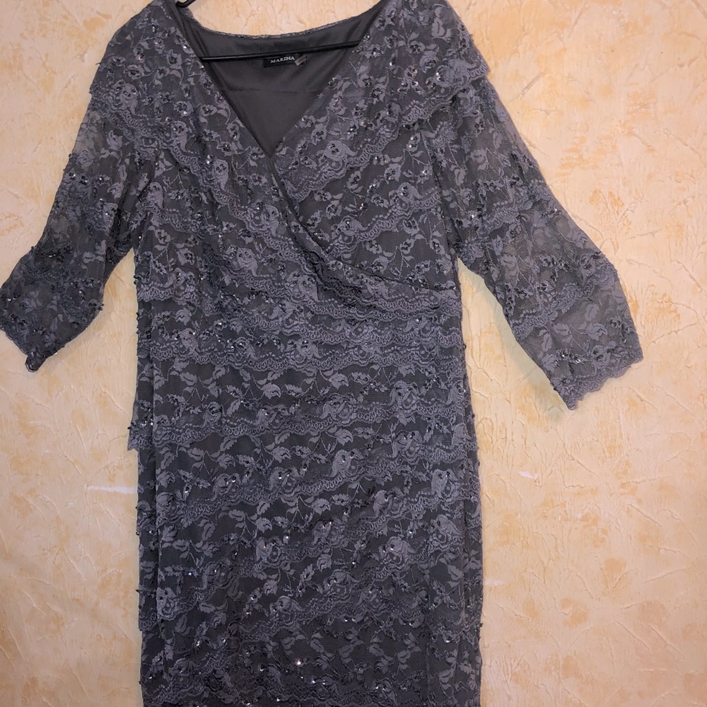 Marina Charcoal Gray dress.